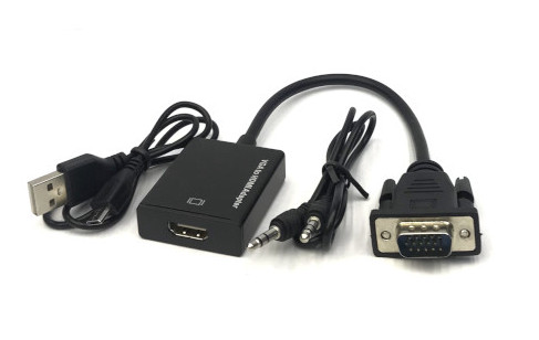 VGA M to HDMI F + 3.5mm Audio Cable